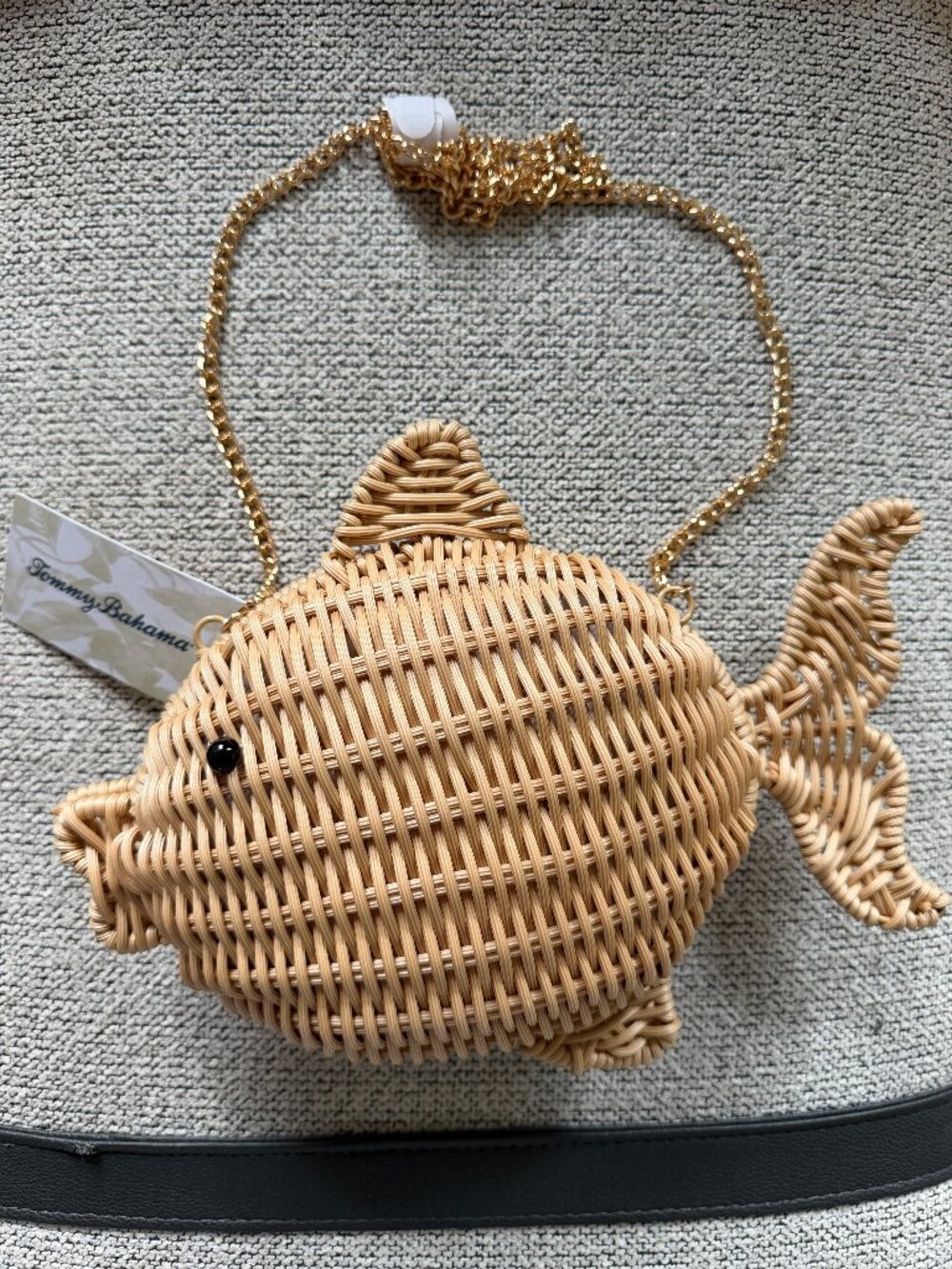 Tommy Bahama Fish Tan Wicker Crossbody Bag NWT Cute for Summer/Vacations!